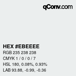 カラーコード: HEX #EBEEEE | qconv.com