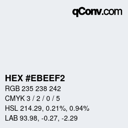 Color code: HEX #EBEEF2 | qconv.com