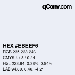 Color code: HEX #EBEEF6 | qconv.com