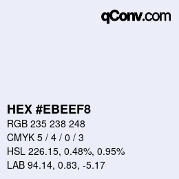 Color code: HEX #EBEEF8 | qconv.com