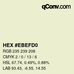 カラーコード: HEX #EBEFD0 | qconv.com