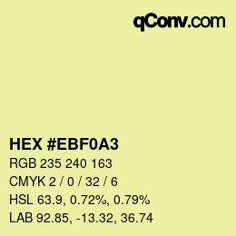 カラーコード: HEX #EBF0A3 | qconv.com