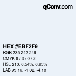 カラーコード: HEX #EBF2F9 | qconv.com
