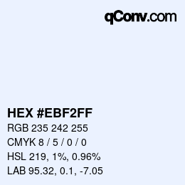 Color code: HEX #EBF2FF | qconv.com
