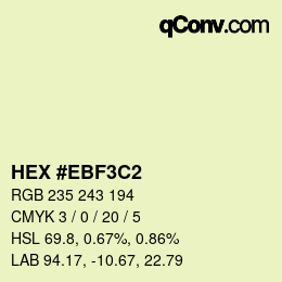 Color code: HEX #EBF3C2 | qconv.com