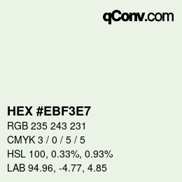 Color code: HEX #EBF3E7 | qconv.com
