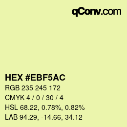 Color code: HEX #EBF5AC | qconv.com