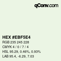 Farbcode: HEX #EBF5E4 | qconv.com