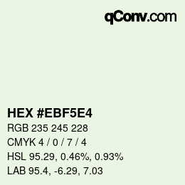 Color code: HEX #EBF5E4 | qconv.com