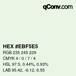 Farbcode: HEX #EBF5E5 | qconv.com