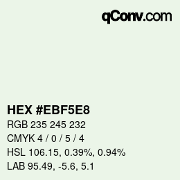 Color code: HEX #EBF5E8 | qconv.com