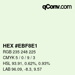 颜色代码: HEX #EBF8E1 | qconv.com