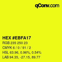 Color code: HEX #EBFA17 | qconv.com
