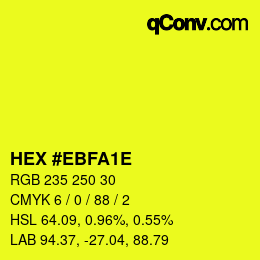 カラーコード: HEX #EBFA1E | qconv.com