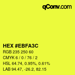Código de color: HEX #EBFA3C | qconv.com