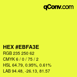 Código de color: HEX #EBFA3E | qconv.com
