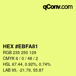 Color code: HEX #EBFA81 | qconv.com