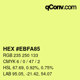 Color code: HEX #EBFA85 | qconv.com