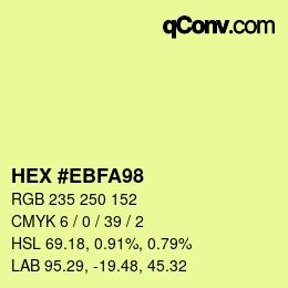 Color code: HEX #EBFA98 | qconv.com