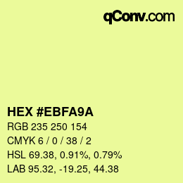 Color code: HEX #EBFA9A | qconv.com