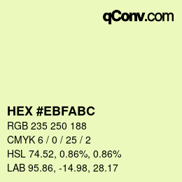 Color code: HEX #EBFABC | qconv.com