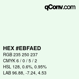 Color code: HEX #EBFAED | qconv.com