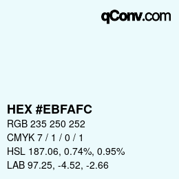 Color code: HEX #EBFAFC | qconv.com