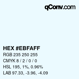 Color code: HEX #EBFAFF | qconv.com