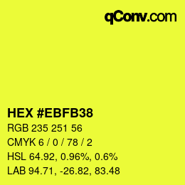 Color code: HEX #EBFB38 | qconv.com
