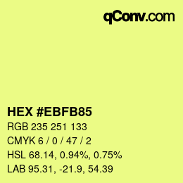 Color code: HEX #EBFB85 | qconv.com