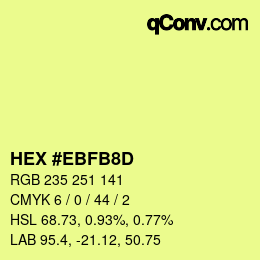 Color code: HEX #EBFB8D | qconv.com