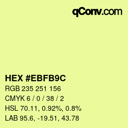 カラーコード: HEX #EBFB9C | qconv.com