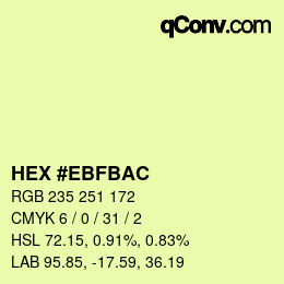 カラーコード: HEX #EBFBAC | qconv.com