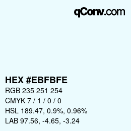 Color code: HEX #EBFBFE | qconv.com