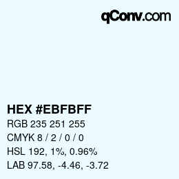 Color code: HEX #EBFBFF | qconv.com