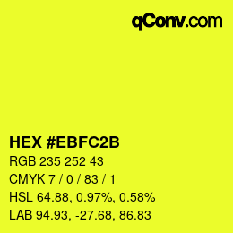 カラーコード: HEX #EBFC2B | qconv.com