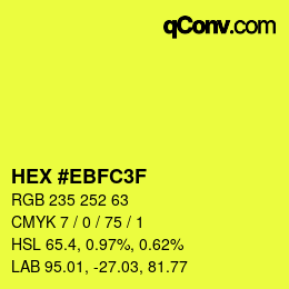 Color code: HEX #EBFC3F | qconv.com