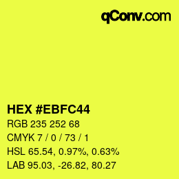 Color code: HEX #EBFC44 | qconv.com