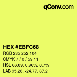 Color code: HEX #EBFC68 | qconv.com