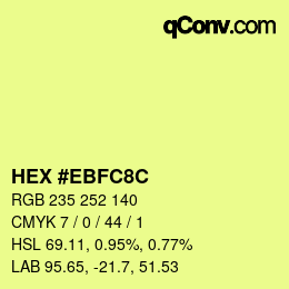 Color code: HEX #EBFC8C | qconv.com