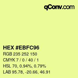 カラーコード: HEX #EBFC96 | qconv.com