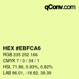 Color code: HEX #EBFCA6 | qconv.com