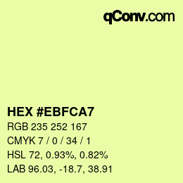 Color code: HEX #EBFCA7 | qconv.com