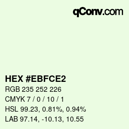Color code: HEX #EBFCE2 | qconv.com