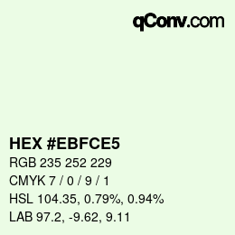Color code: HEX #EBFCE5 | qconv.com