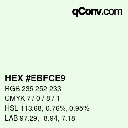 Color code: HEX #EBFCE9 | qconv.com