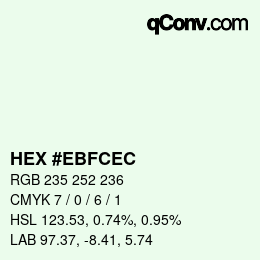 Color code: HEX #EBFCEC | qconv.com