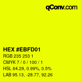 Color code: HEX #EBFD01 | qconv.com