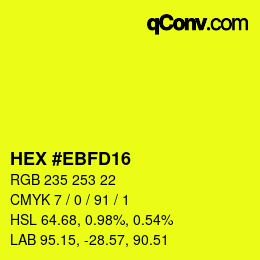 Color code: HEX #EBFD16 | qconv.com