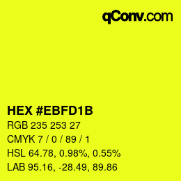 カラーコード: HEX #EBFD1B | qconv.com